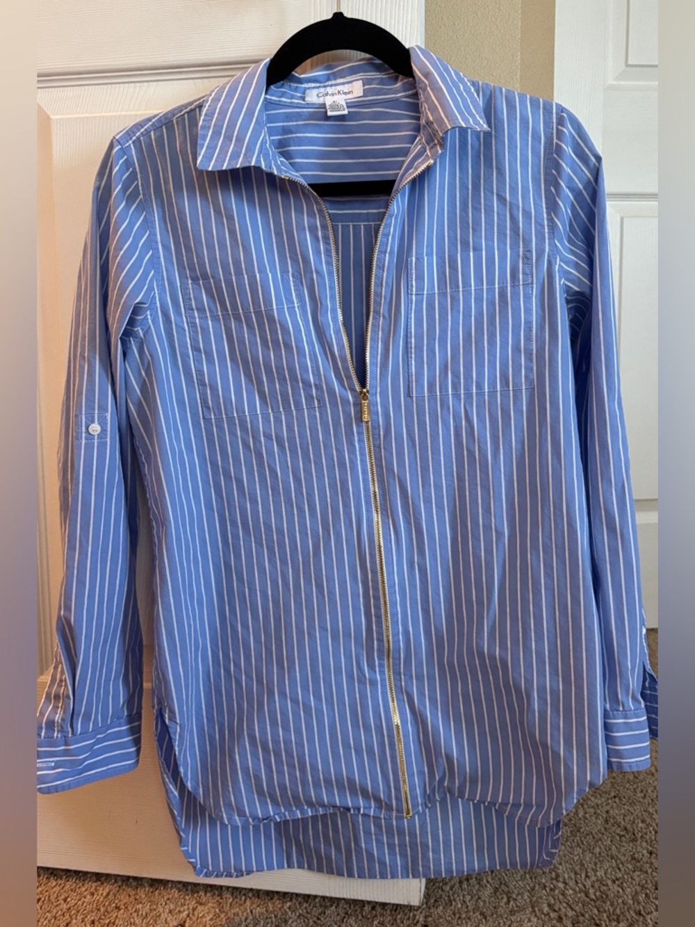 Calvin Klein Light Blue & White Pinstripe Shirt